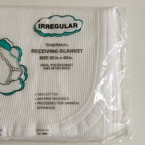 Baby Morgan White Receiving Blanket 100% Cotton Waffle 30 x 40 USA Made New - Picture 6 of 15
